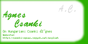 agnes csanki business card